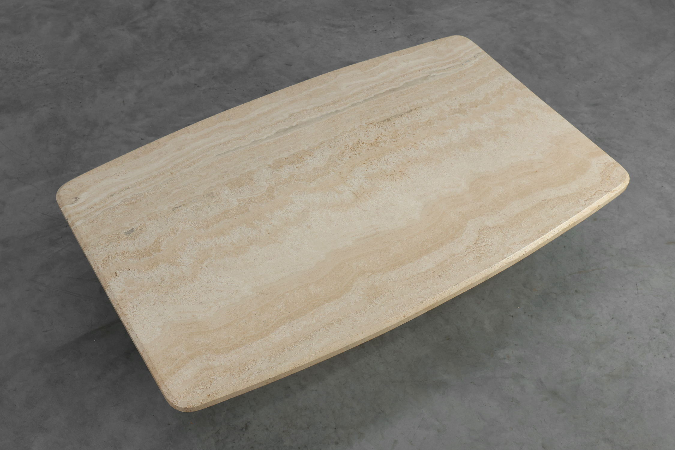 Sculptural organic travertine coffee table, France 1980sthumbnail